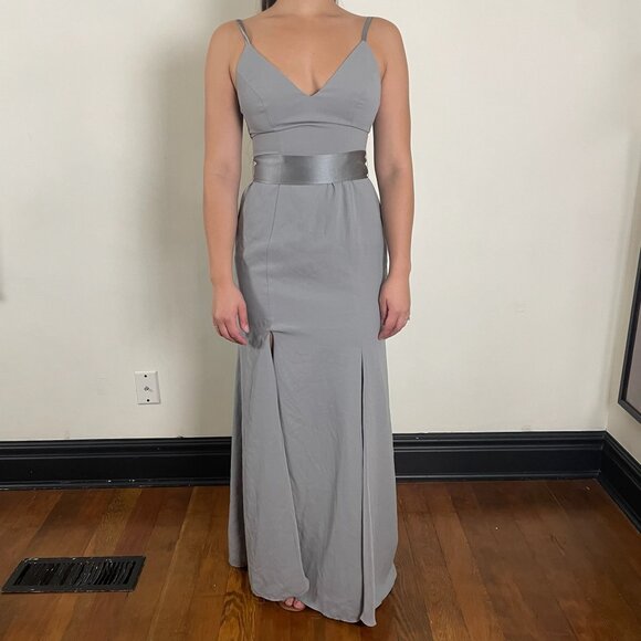 Gray Vera Wang Bridesmaid Dress - Picture 1 of 5